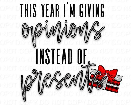 This Year I’m Giving Opinions Instead of Presents (Direct To Film)