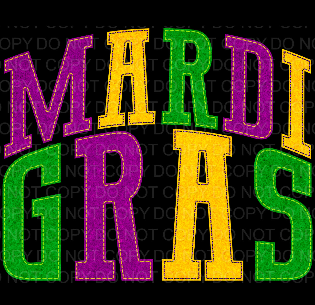 Mardi Gras Arched Faux Appliqué (Direct To Film)