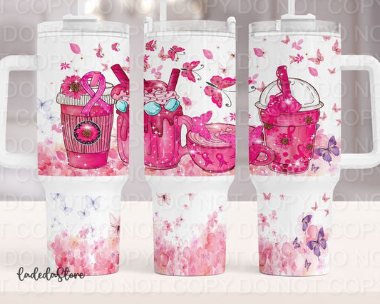 Breast Cancer Awareness Coffees (40 oz Quencher only) (Sublimation Tumbler Wrap)