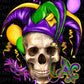 Mardi Gras Skull Jester front facing (Direct To Film)