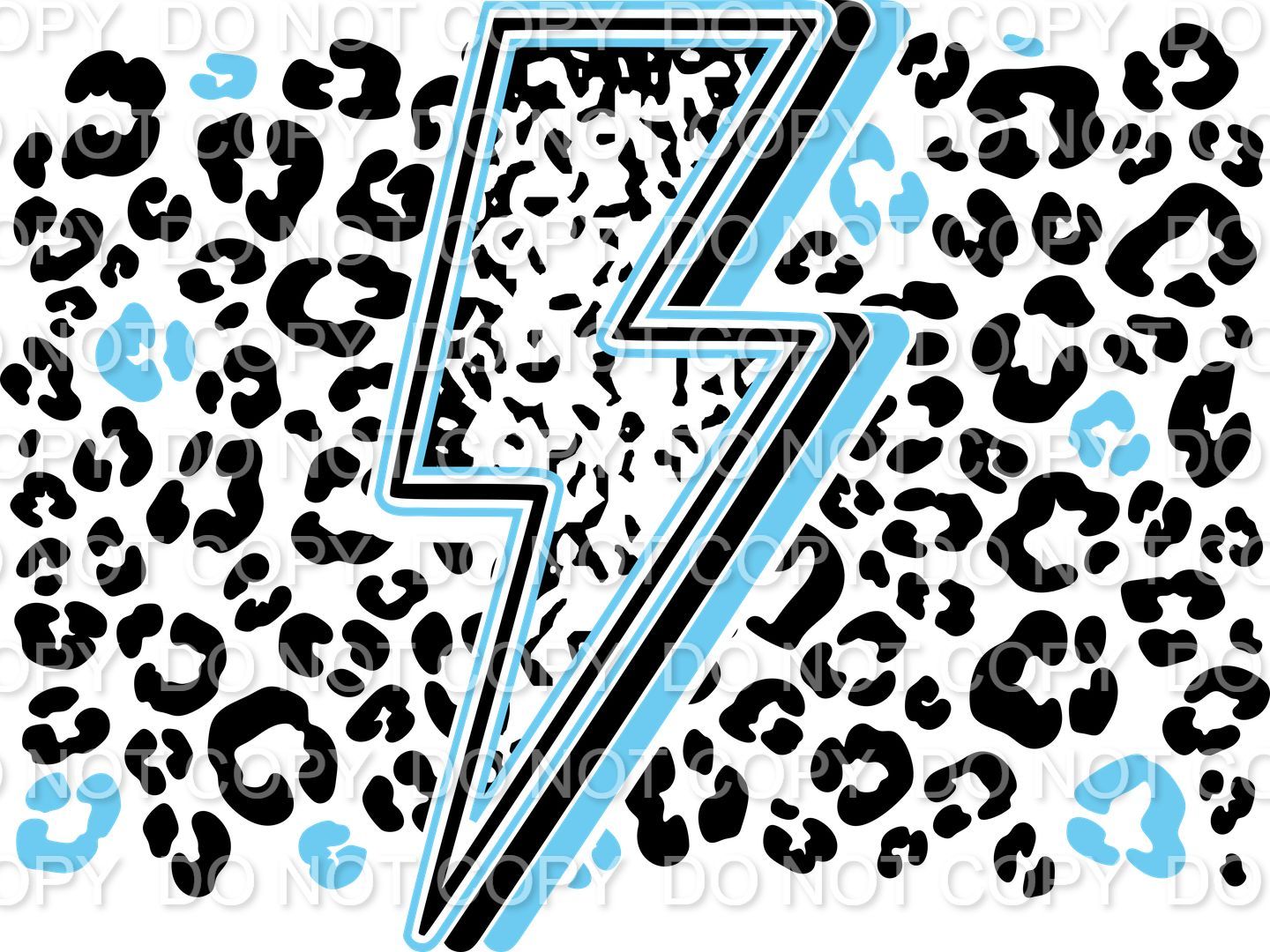 Lightning Bolt and Leopard Background Custom Mascots 1 (Direct To Film)