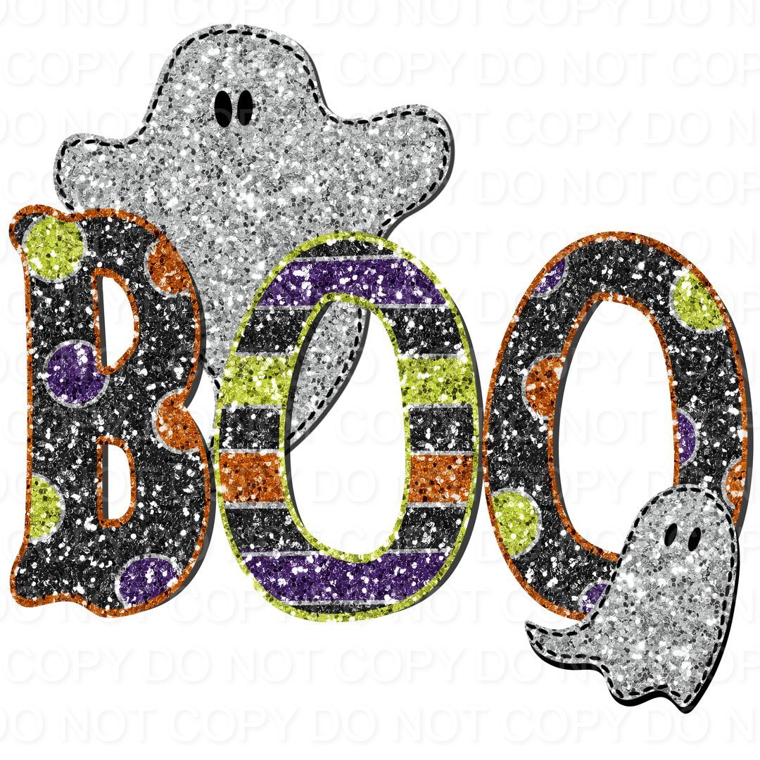 Boo Ghosts Faux Glitter (Direct To Film)