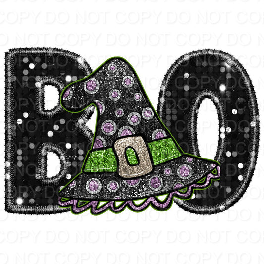 Boo Witch Hat Faux Sequins (Direct To Film)