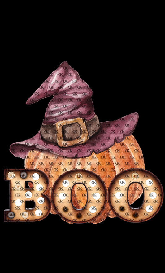 Boo with Pumpkin and Hat (Sublimation)