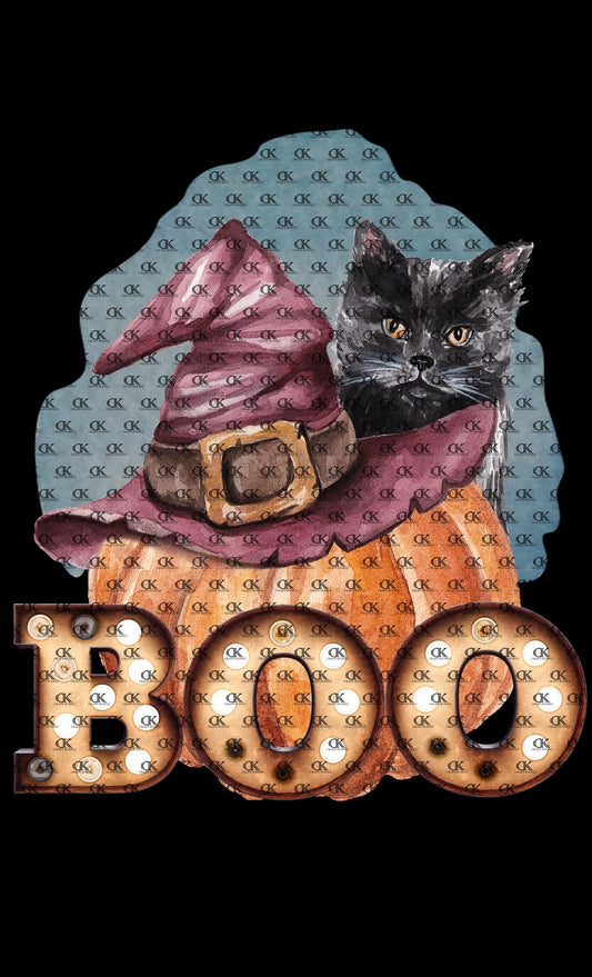 Boo With Pumpkin and Kitten (Sublimation)