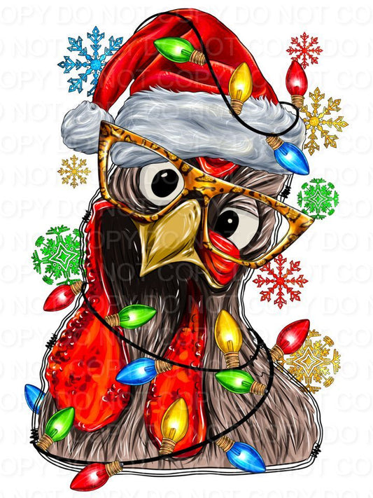 Christmas Chicken with glasses and Santa Hat  (Direct To Film)