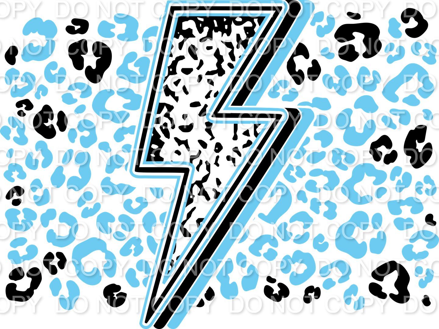 Lightning Bolt and Leopard Background Custom Mascots 1 (Direct To Film)