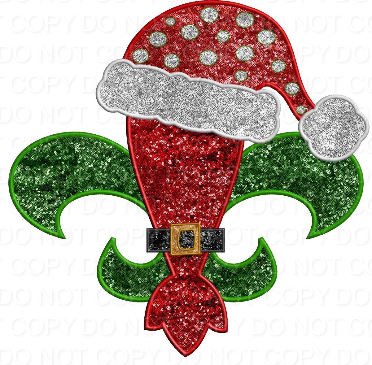 Christmas Fleur de Lis Faux Sequins (Direct To Film)