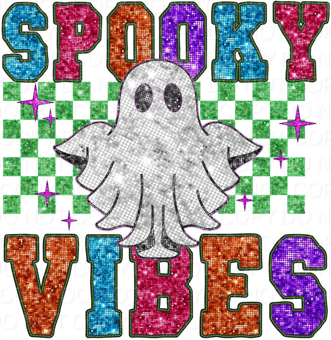 Spooky Vibes Faux Embroidery Sequins (Direct To Film)