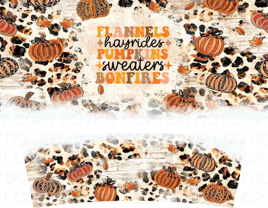 Fall Things with Orange Pumpkins (40 oz Quencher only) (Sublimation Tumbler Wrap)