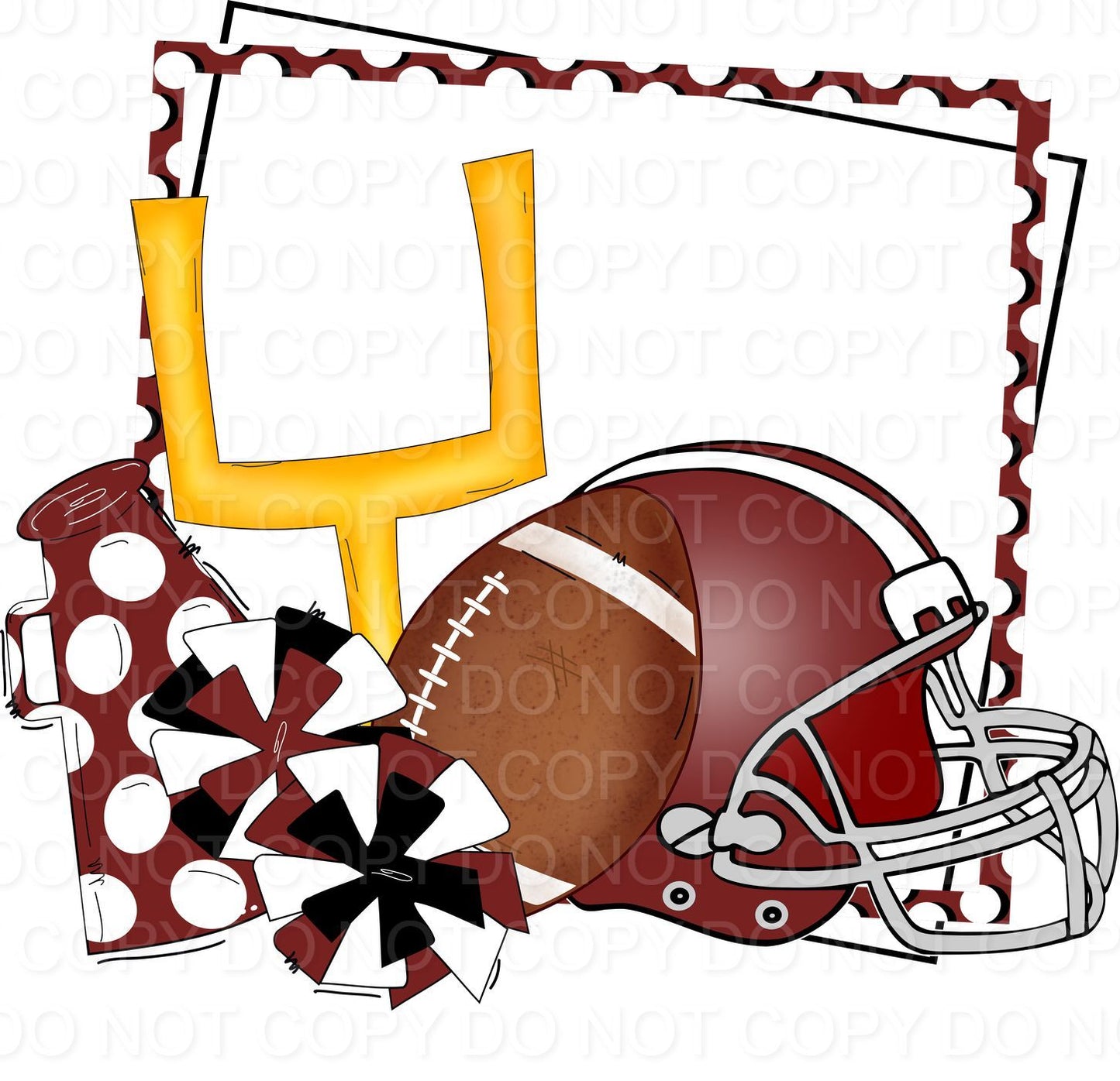 Football Frame with Goal Post, Helmet, and Cheer (Direct To Film)