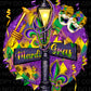 Mardi Gras Glitter circle with lamp post (Direct To Film)