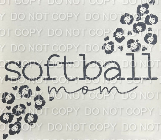 Softball Mama with Cheetah Single Color (Adult)