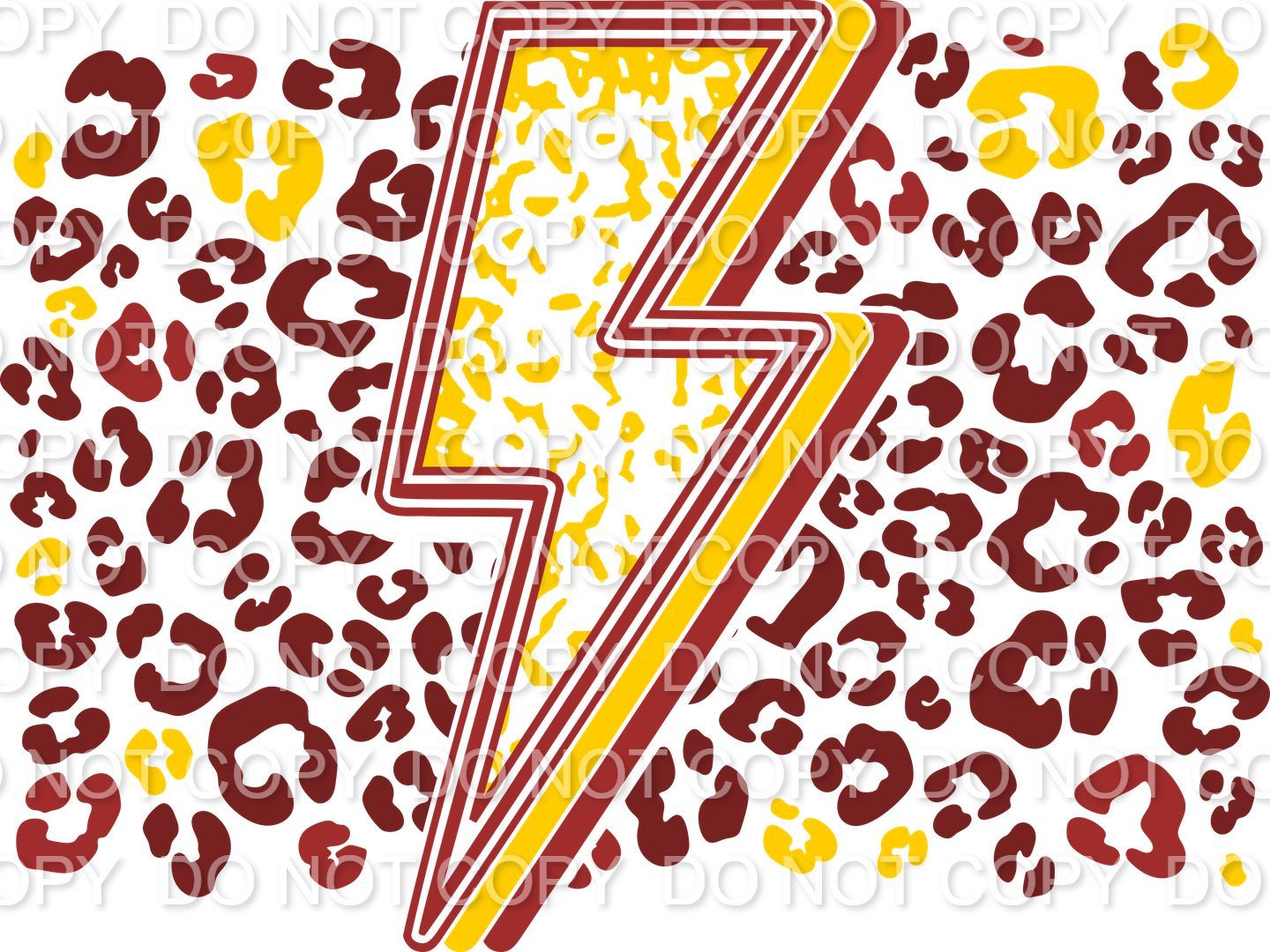 Lightning Bolt and Leopard Background Custom Mascots 1 (Direct To Film)