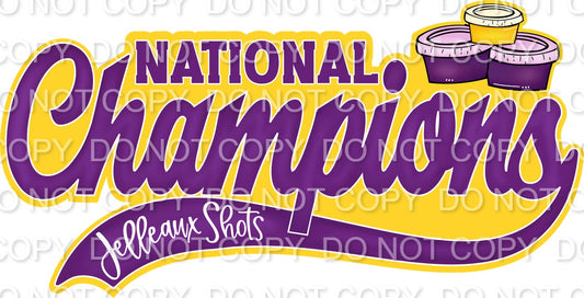 Vintage Purple & Yellow National Champ Jealleaux Shot (Sublimation)