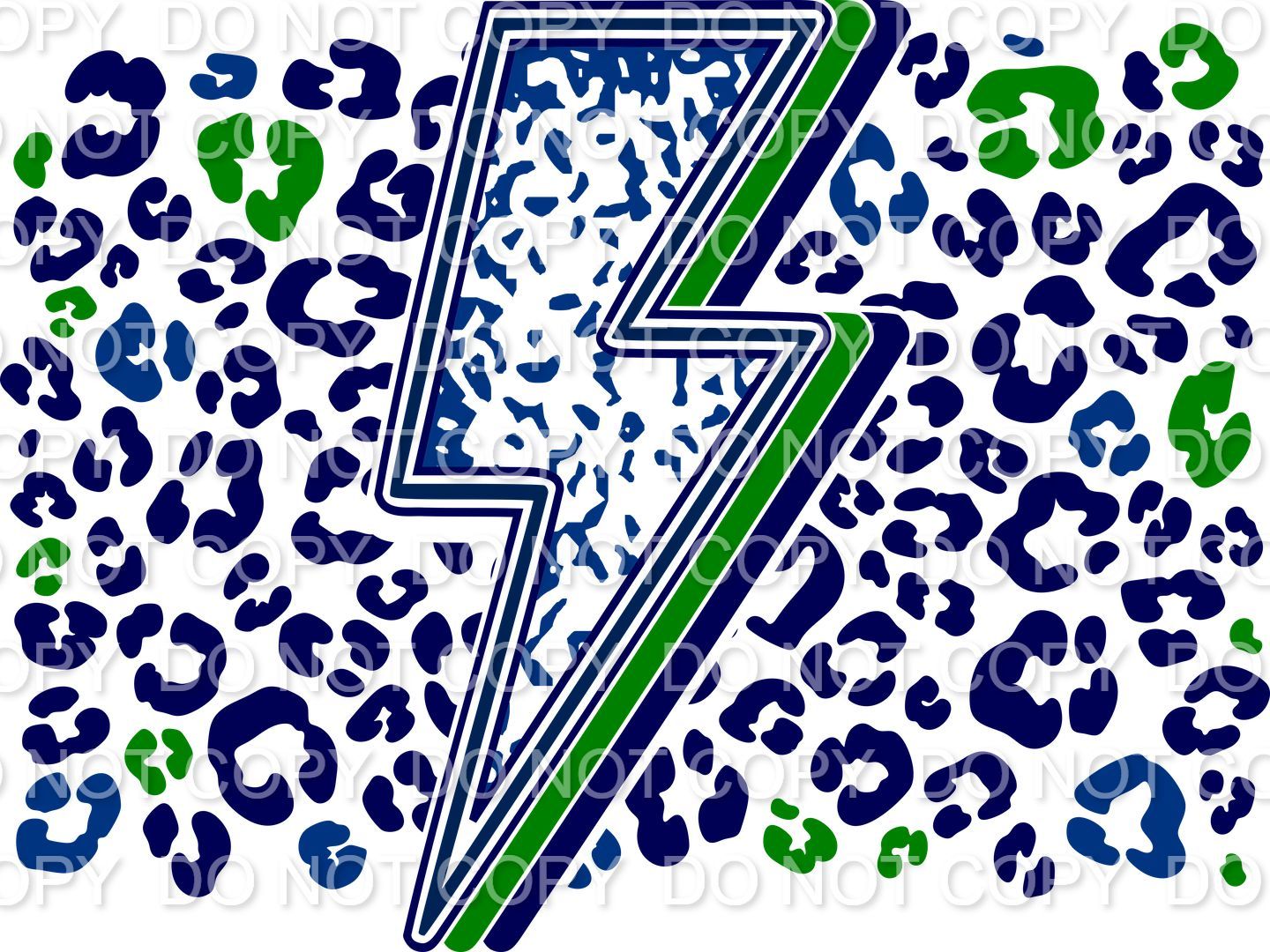 Lightning Bolt and Leopard Background Custom Mascots 1 (Direct To Film)