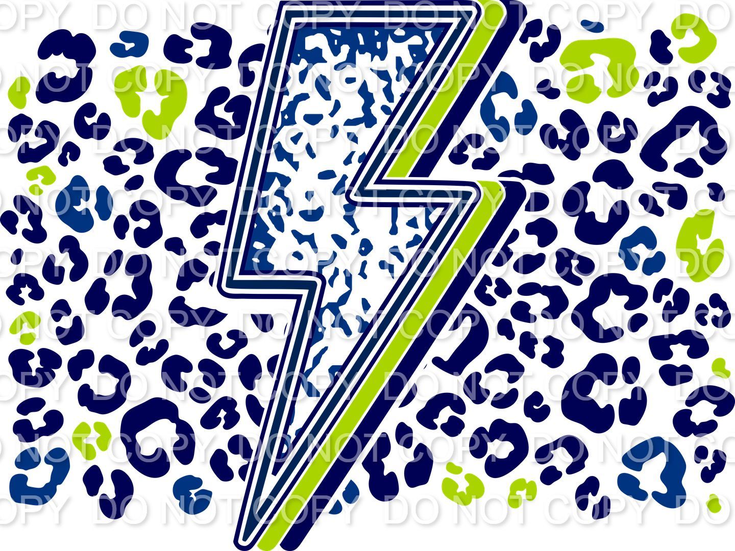 Lightning Bolt and Leopard Background Custom Mascots 1 (Direct To Film)