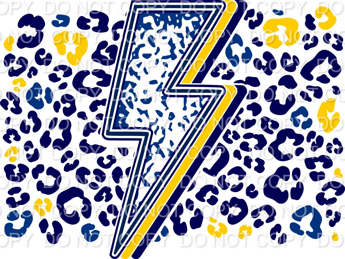 Lightning Bolt and Leopard Background Custom Mascots 1 (Direct To Film)