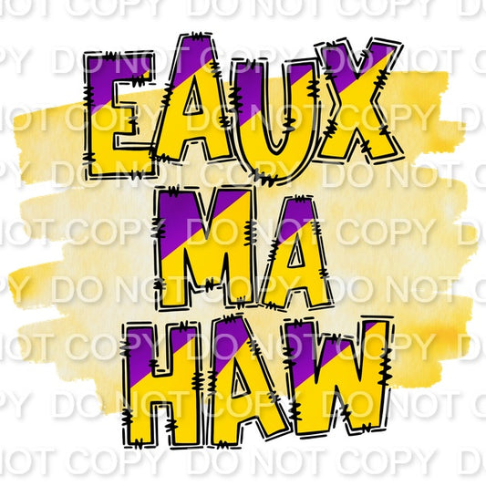 Watercolor Purple & Yellow Eaux Ma Hax (Direct To Film)