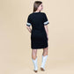 Black Game Day Sequin T-Shirt Dress w/ Pockets