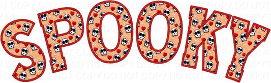 Spooky Faux Applique Cute Skulls (Direct To Film)