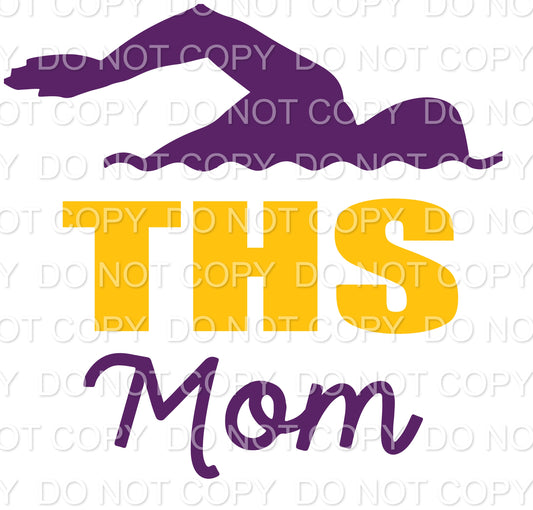 THS Swim Mom Purple and Gold (Direct To Film)