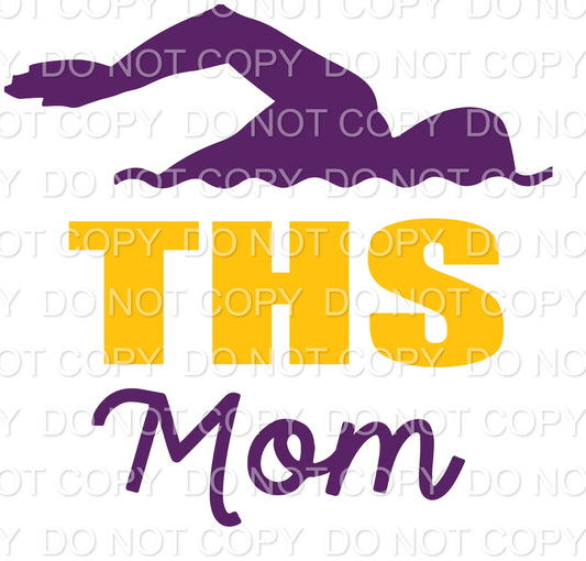 THS Swim Mom Purple and Gold (Sublimation)