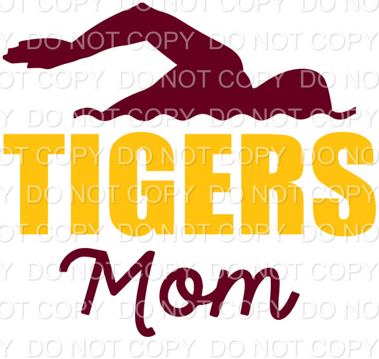 THS Tigers Swim Mom Crimson and Gold (Direct To Film)