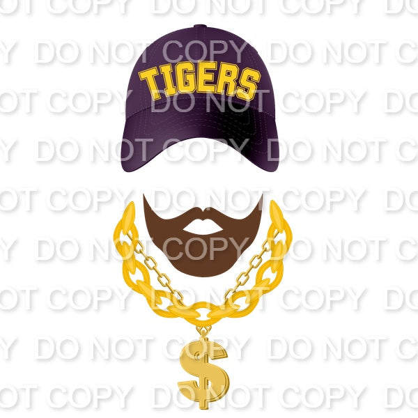 Purple & Yellow Tigers Man with Gold Chain (Direct To Film)