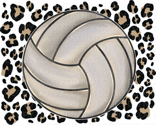 Volleyball with Multi Colored Leopard Background (Direct To Film)