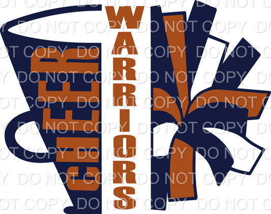 Warriors Megaphone Pom Pom (Sublimation)