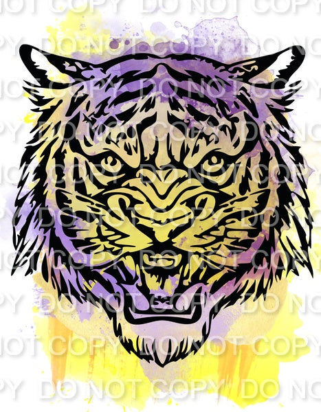 Watercolor Purple & Yellow Tiger (Direct To Film)