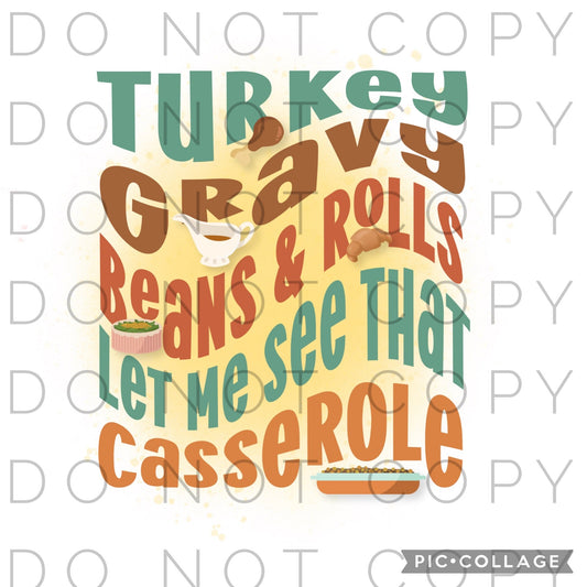 Turkey Gravy Beans and Rolls Retro Wave (Sublimation)