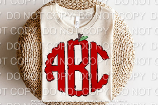 Teacher Apple Monogram(Direct To Film)