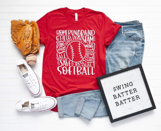 Softball Word Typography Single Color (Adult)