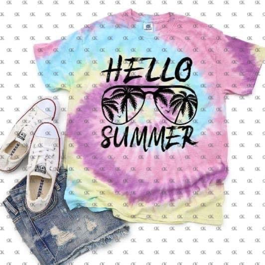 Hello Summer with Sunglasses Single Color (Adult)