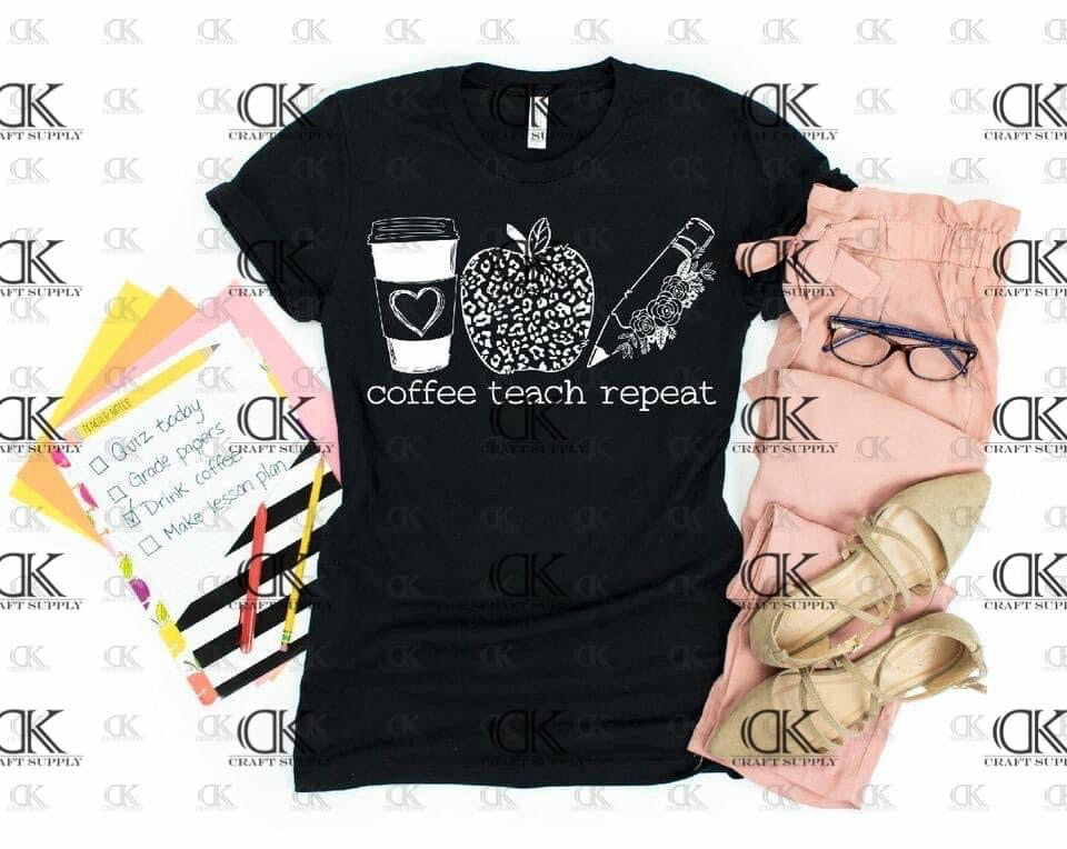 Coffee Teach Repeat Single Color(Adult)