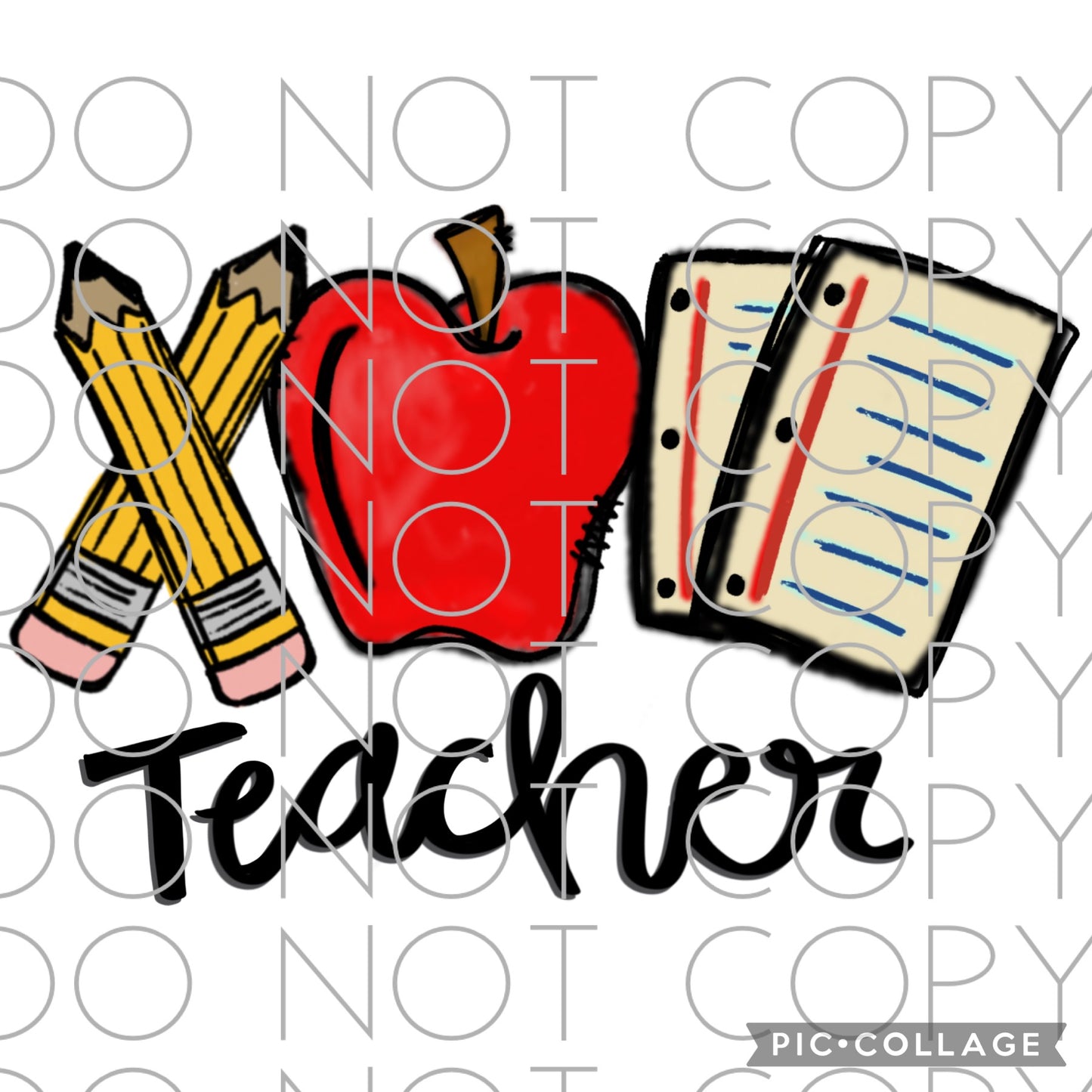 Teacher Pencil Apple Notebook Full Color (Adult)