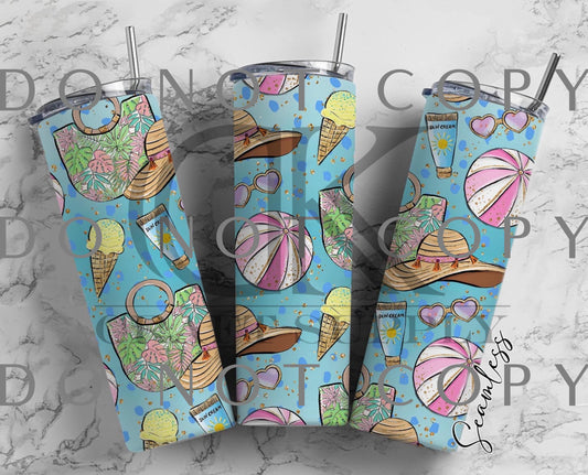 Summer Beach Things Tumbler Wrap