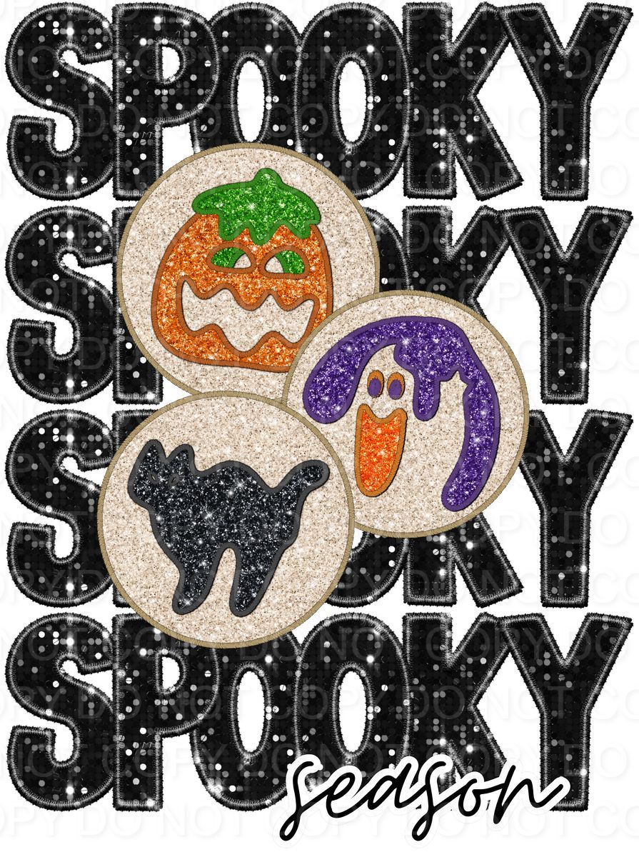 Spooky Season Faux Sequin and Embroidery (Direct To Film)