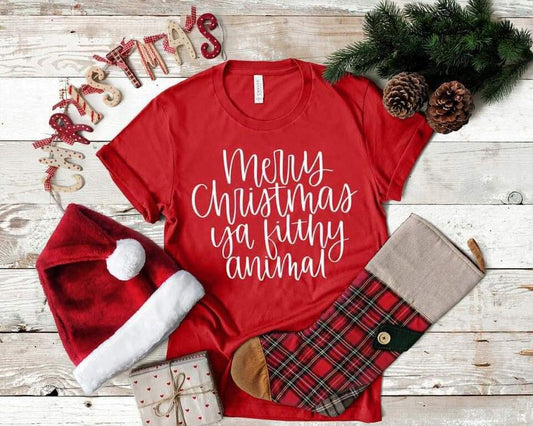 Merry Christmas Ya Filthy Animal Single Color (Adult)