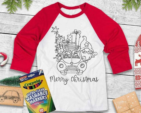 Merry Christmas Coloring Truck Single Color (Youth)