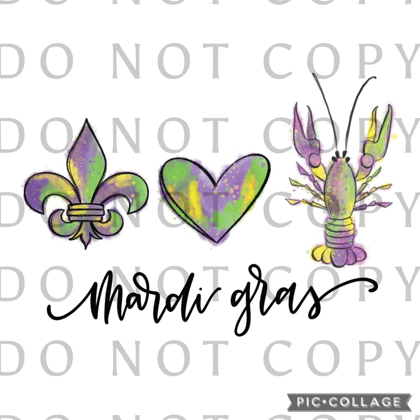 Mardi Gras FDL Heart Crawfish  (Direct To Film)