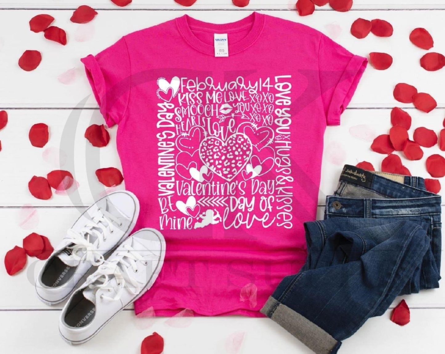 February 14 Valentine Word Typography Single Color (Adult)