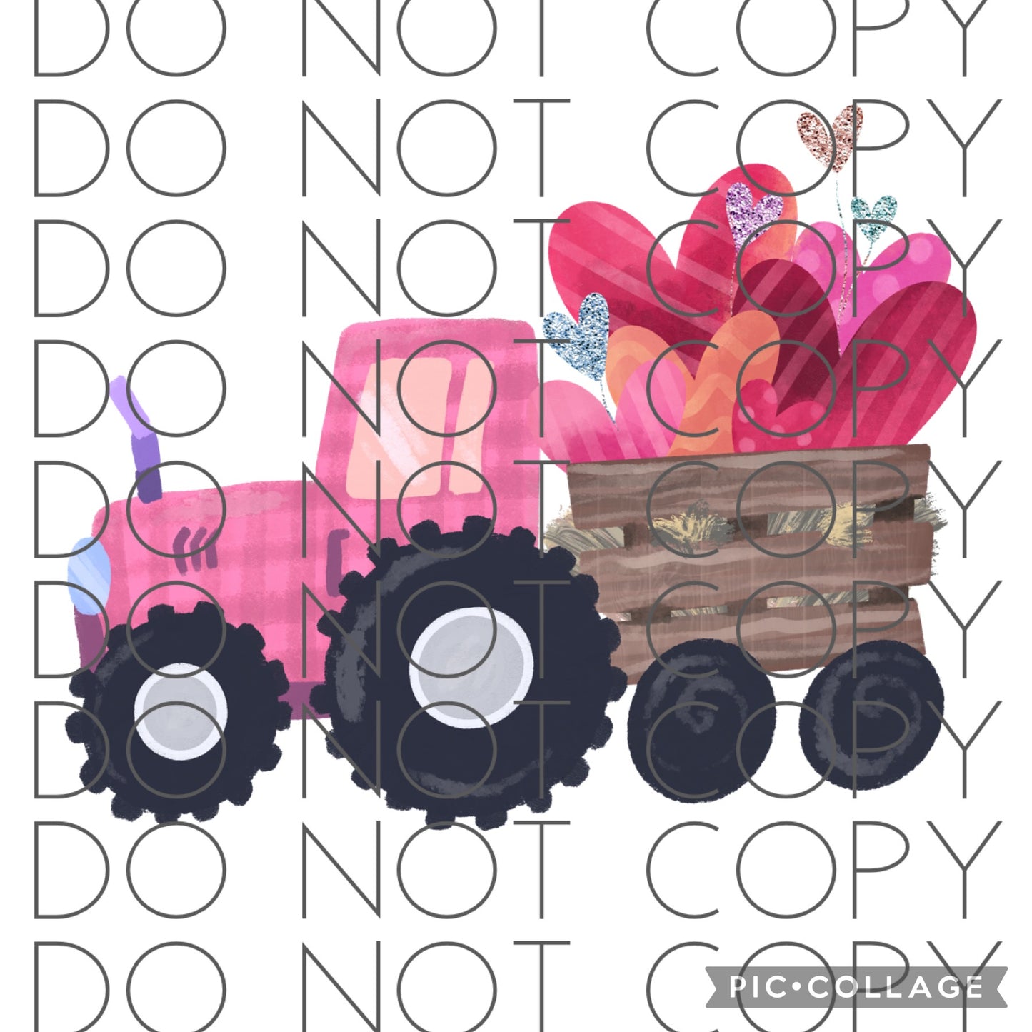 Pink Valentine Tractor (Sublimation)