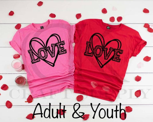 Love with Heart Single Color (Adult and Youth)