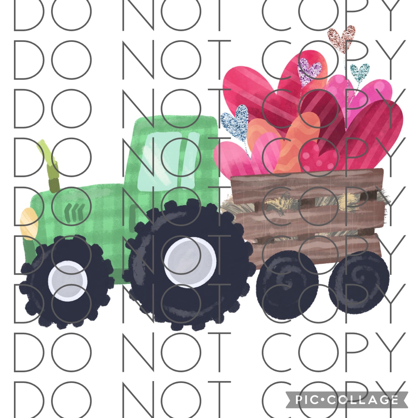 Green Valentine Tractor (Sublimation)