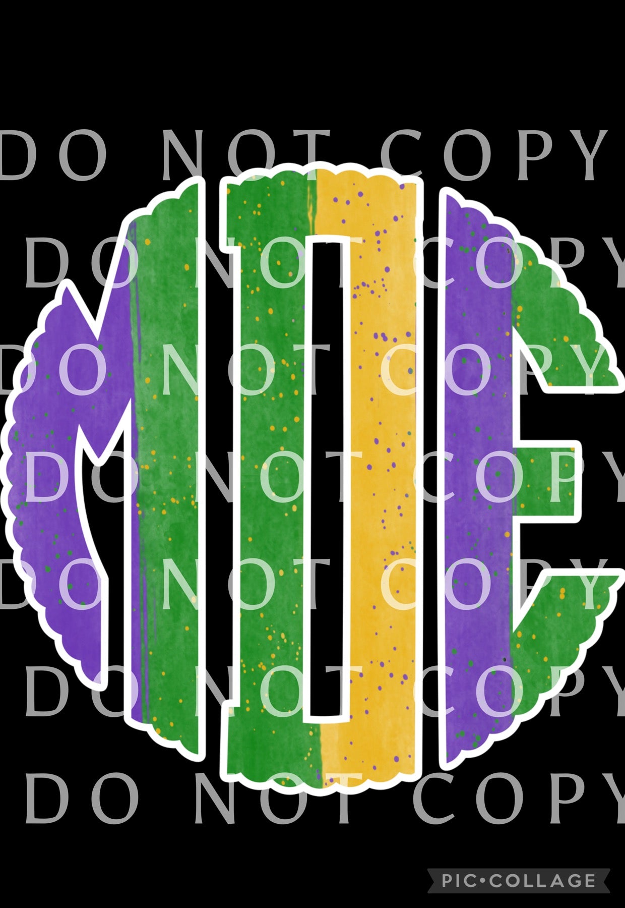 Mardi Gras Scallop Monogram (Direct To Film)