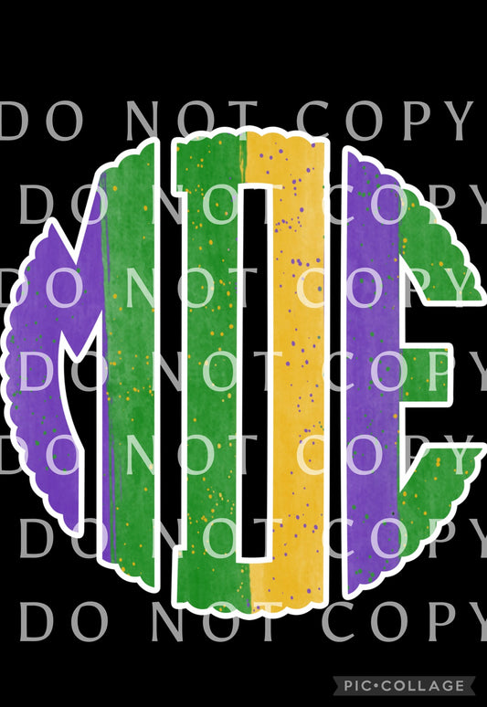 Mardi Gras Scallop Monogram (Direct To Film)