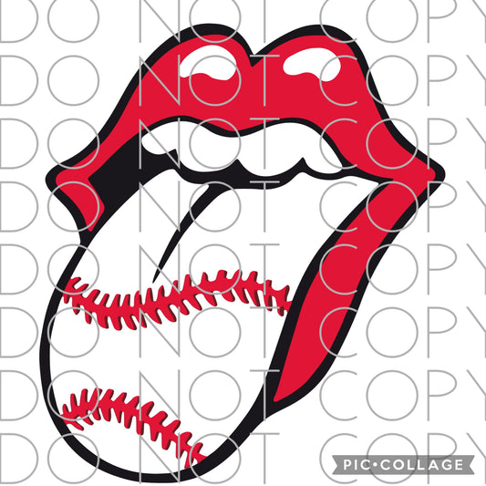 Baseball Lips and Tongue Full Color (Adult)